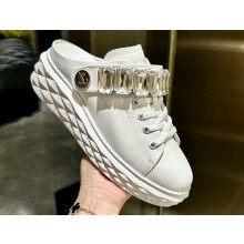 Jimmy Choo Diamond Maxi/crystal White/Pink Nappa Leather Crystal Trainers white/silver 2025