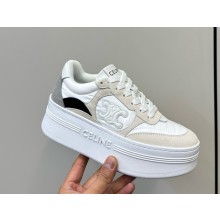 CELINE CNY BLOCK SNEAKERS WITH WEDGE in suede and canvas white 2025