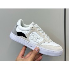 CELINE TRAINER LOW LACE-UP SNEAKER in suede and canvas dark blue 2025