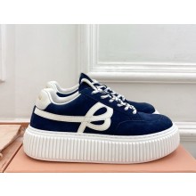 MIU MIU platform sneakers suede dark blue 2025