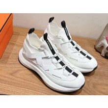 Hermes Katana sneaker in knit and calfskin with graphic cut-out detail blanc 2025