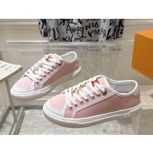 Louis Vuitton women/men LV Lagoon Sneaker 1AGYFG Pink Monogram denim 2025