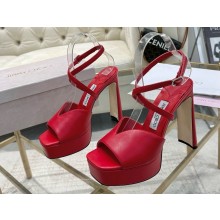 Jimmy Choo heel 13cm platform 3.5cm Karli sandals leather red 2025