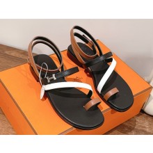 Hermes Harmonie sandal in calfskin with miniature Paris buckle multicolore naturel 2025