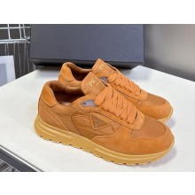 Prada Prax 2.0 Re-Nylon and suede sneakers 2EE436 Caramel 2025