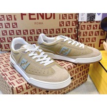 Fendi Match brown leather and suede low tops 2025
