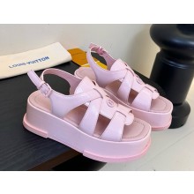 Louis Vuitton 1AGY10  Maya Platform Sandal Light pink Patent calf leather 2025