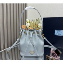 Prada leather bucket bag 1BE067 Opaline 2025