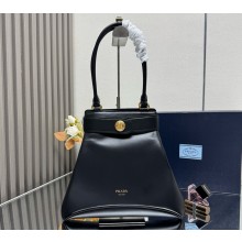 Prada Medium Prada Carey leather bag 1BG567 black 2025
