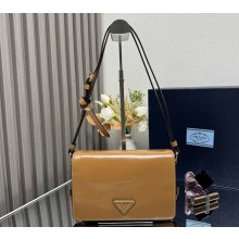 PRADA Leather shoulder bag 1BD082 Caramel 2025