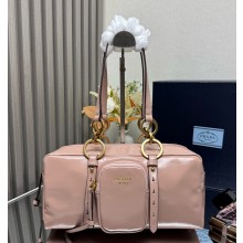 Prada Dangle medium leather top-handle bag 1BB138 Powder Pink 2025