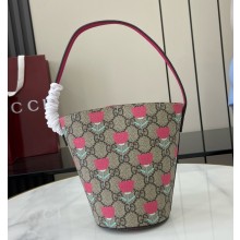 GUCCI Children's printed GG bucket bag 752356 Beige and ebony GG Supreme 2025