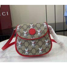 GUCCI Children's printed GG shoulder bag 814014 Beige and dark brown GG Supreme canvas 2025