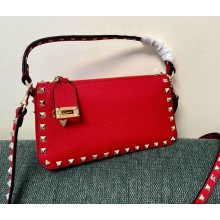 Valentino Garavani SMALL ROCKSTUD GRAINY CALFSKIN CROSSBODY BAG ROSSO VALENTINO 2025