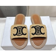 CELINE LYMPIA MULE IN RAFFIA BLACK / NATURAL 2025 