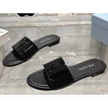Prada patent leather slides black 2025