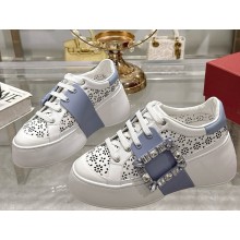 Roger Vivier platform leather sneakers light blue 2025