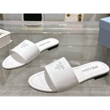 Prada patent leather slides white 2025