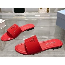 Prada patent leather slides red 2025