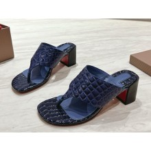 Christian Louboutin Calfskin Crocodile Embossed 60 mm Mule blue 2025