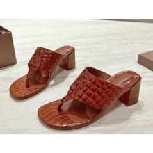 Christian Louboutin Calfskin Crocodile Embossed 60 mm Mule brown 2025