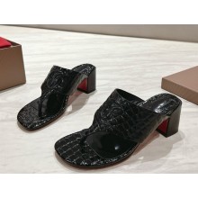 Christian Louboutin Calfskin Crocodile Embossed 60 mm Mule black 2025