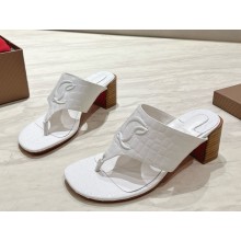 Christian Louboutin Calfskin Crocodile Embossed 60 mm Mule White 2025