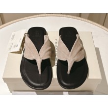 BRUNELLO CUCINELLI Suede thong sandals light Beige 2025