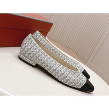Loro Piana Rebecca Ballet Flat tweed & lambskin black / light grey 2025
