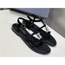 Chanel sandals suede & stars black 2025