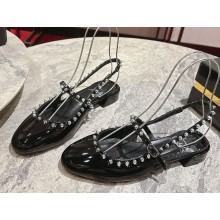 Christian Louboutin Sweet Janispikes ballerina pump black patent leather 2025
