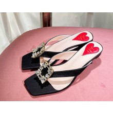 Roger Vivier mules in satin with crystal buckle black 2025