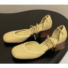 LEMAIRE Micro Ballerina pumps light yellow heel 1cm/5cm/8.5cm 2025