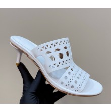 ALAÏA vienna mules 55 laser-cut leather mules white 2025