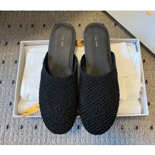 The Row knit mesh mules black 2025