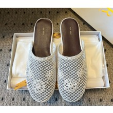 The Row knit mesh mules white 2025