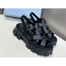 Prada platform Crisscross rubber sandals black 2025