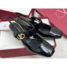 Valentino Garavani VLogo Locker Slingback Pumps 60 patent leather black /gold 2025