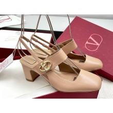 Valentino Garavani VLogo Locker Slingback Pumps 60 leather nude 2025