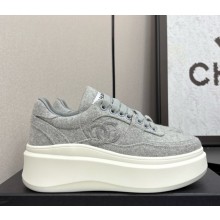 Chanel Sneakers platform suede grey 2025