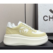 Chanel Sneakers platform Cotton light yellow / white 2025