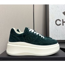 Chanel Sneakers platform Suede Calfskin dark green 2025