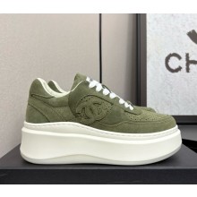 Chanel Sneakers platform Suede Calfskin green 2025