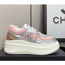 Chanel Sneakers platform Mesh & Calfskin pink / silver 2025