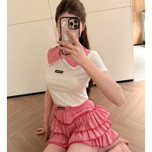 MIU MIU tops + skirt red / white 2025