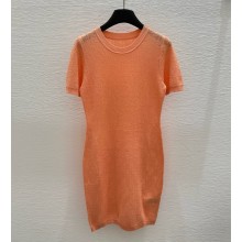 FENDI knitted Hollowed-out dress orange 2025