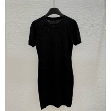 FENDI knitted Hollowed-out dress black 2025