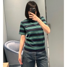 MIU MIU STRIPED COTTON T-SHIRT 2025