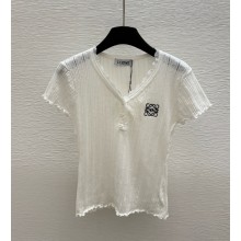 Loewe V-neck T-shirt white 2025