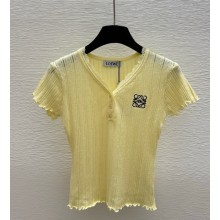 Loewe V-neck T-shirt yellow 2025